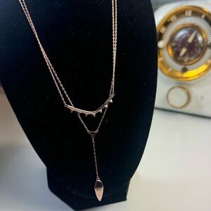 Stella & Dot Layered Tiered Lariat Necklace in Rose Gold